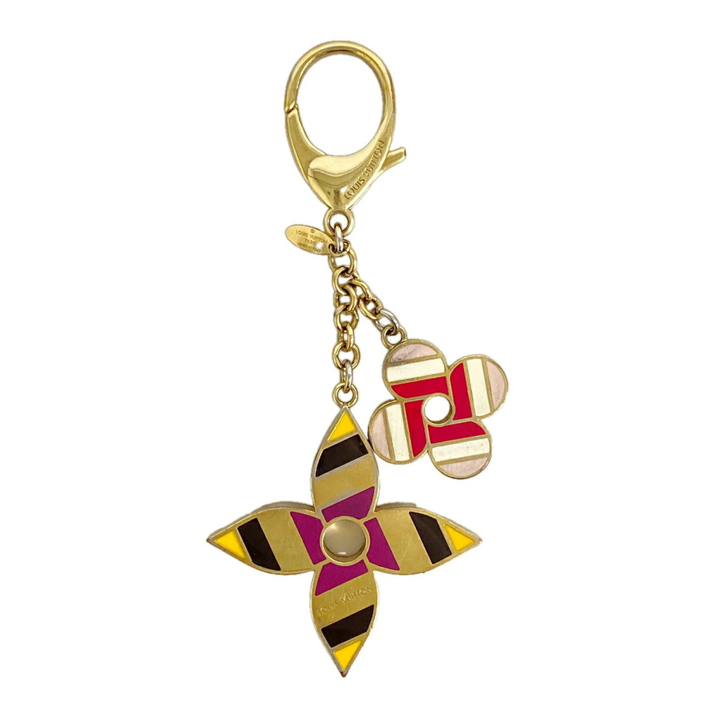 Louis Vuitton Pop Flower Keychain Charm M68001 Gold Multicolor Women's